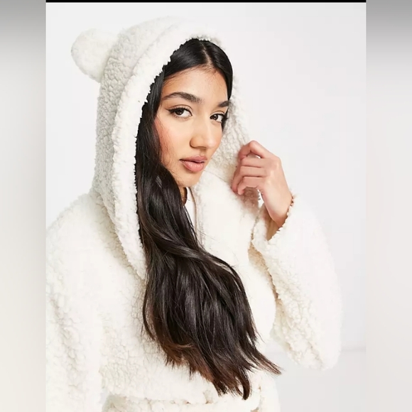 🐹 Hooded Sherpa Robe with ears 🐹 - Picture 2 of 4